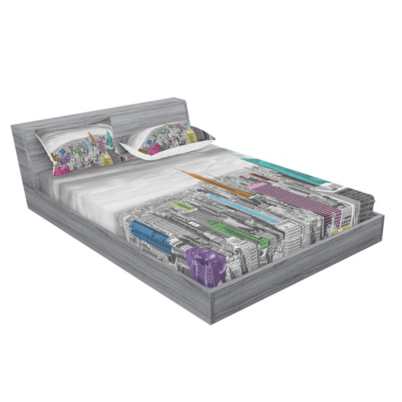 Microfiber Sheet Set, Queen Sheet Set + Fitted Sheet + 2 Pillowcases
