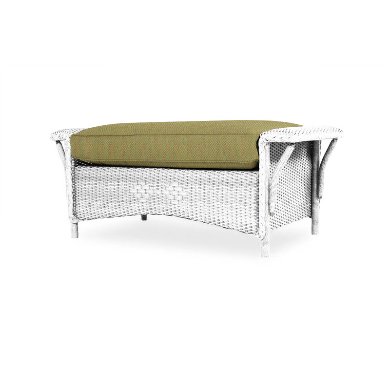 Nantucket Outdoor Ottoman, White, Beach Natural