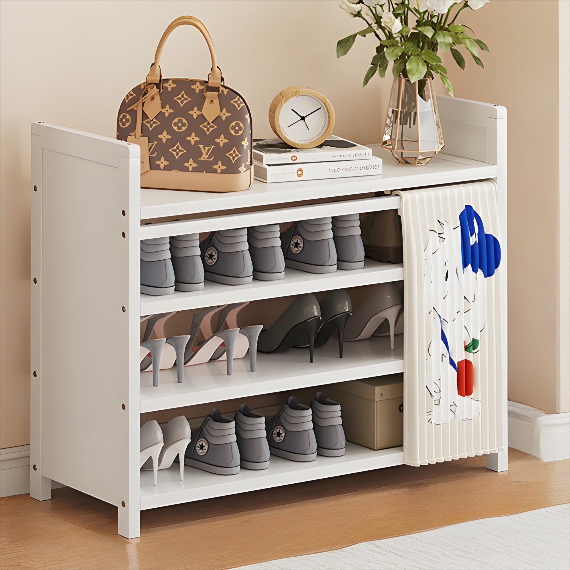 Hokku Designs Non Installation Foldable Bamboo Shoe Rack Multi Layer ...