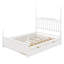 Base de lit plateforme avec lit gigogne simple TG et 2 tiroirs de rangement, lit en bois avec tête de lit à broche-133280382