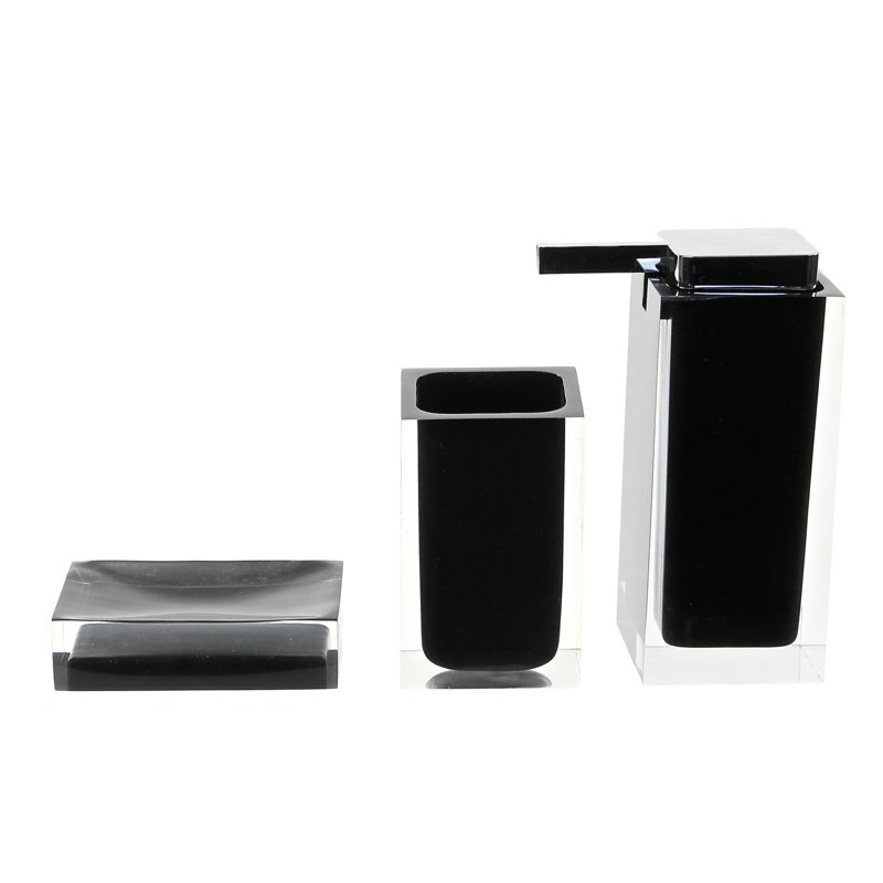 Currahee Bathroom Accessory Set, Black