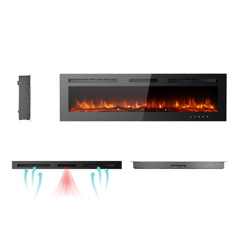 Carwyn Latitude Run Powder Coated Electric Fireplace, 43cm H x 153cm W x 10cm D