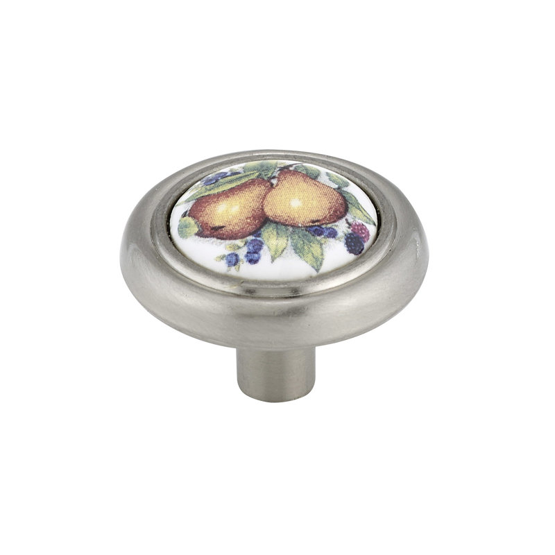 Poignée ronde 1 1/4" de diamètre Expression, Poire et nickel brossé