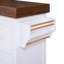 Grand îlot de cuisine de 53 po avec bureau de 3,5 po d'épaisseur, supports à épices et à serviettes, îlot de cuisine roulant avec rangement sur 5 roulettes, 2 très grands tiroirs, pour la maison, la cuisine, la salle à manger-128970416