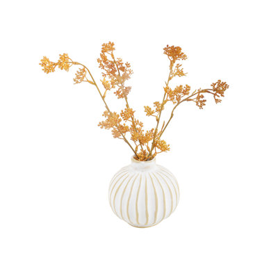 13'' Faux Flowering Plant in Ceramic Vase