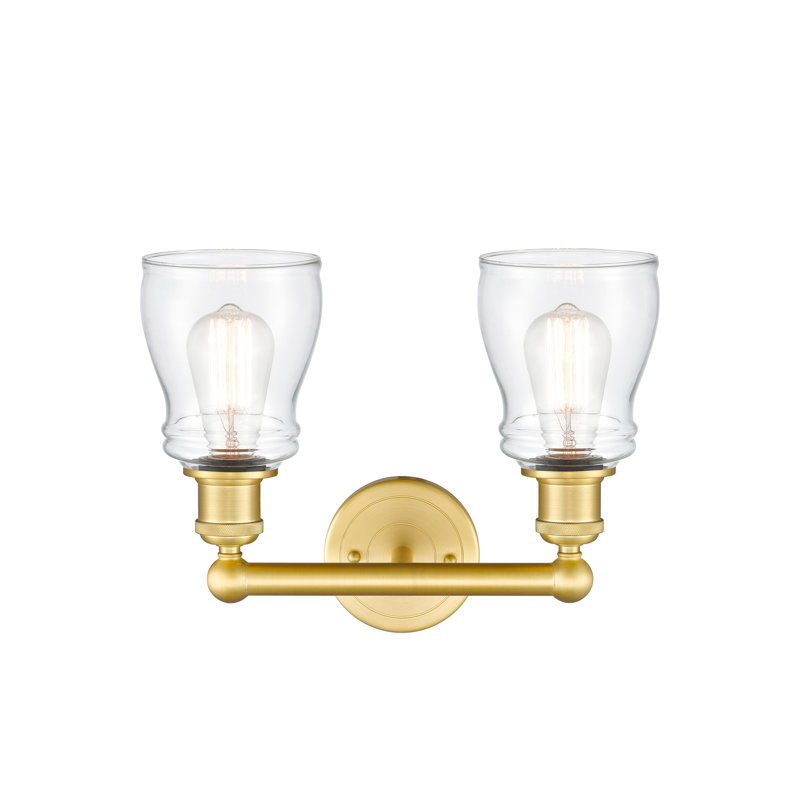 Éclairage pour meuble-lavabo à 2 lumières, Transparent, Or satiné