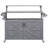 53.3" Outdoor Kitchen Island with Raised Shelf, Solid Wood Storage Cabinet with Stainless Steel Top-1828128506