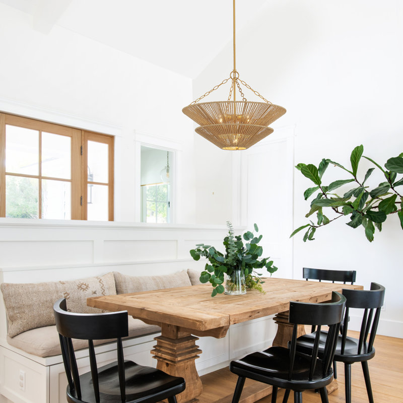 Lustre boho à 5 lumières de 23,62 po de diamètre à intensité variable