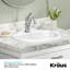 KRAUS Elavo. Lavabo de salle de bain ovale encastré en porcelaine ovale en blanc avec trop-plein KCT-100