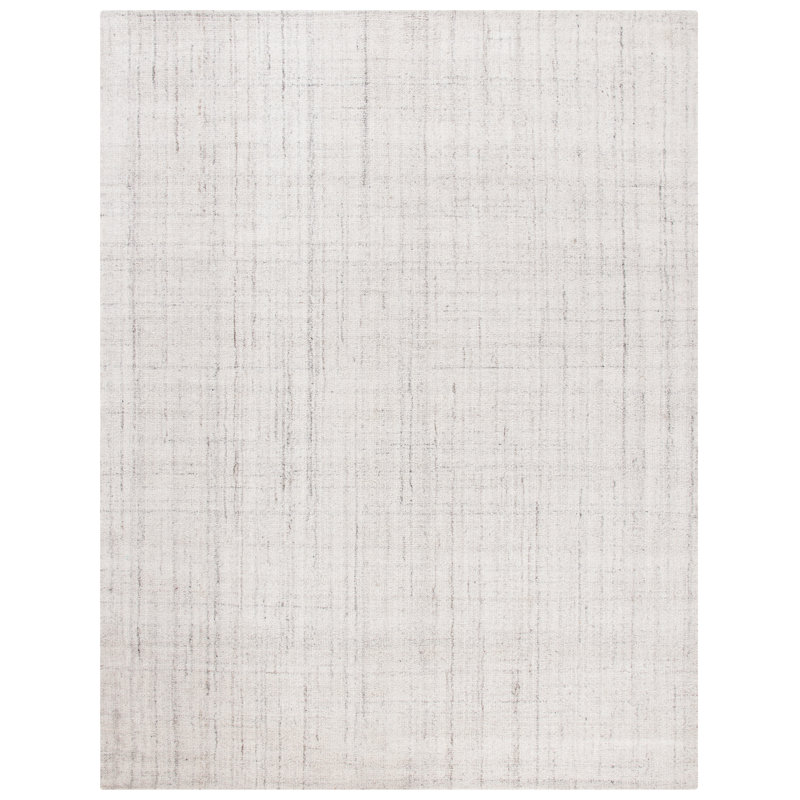 Mcentee Handmade Tufted Light Gray Area Rug, Rectangle 8' x 10'