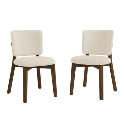 Chaise d'appoint rembourrée en bois massif Annika (ensemble de 2)