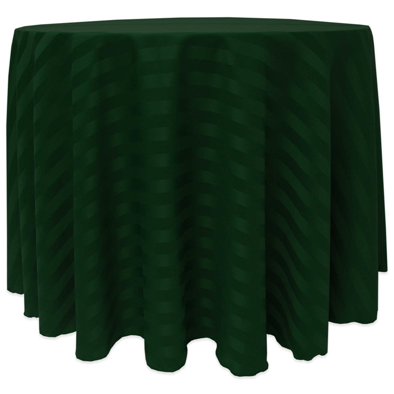 Ultimate Textile Satin Stripe Rectangular Tablecloth, Hunter, 1, 120" x 120"