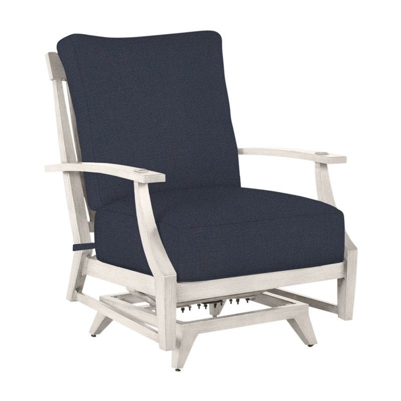 Croquet Patio Chair with Cushions, Slate Gray, No Welt, Linen Navy