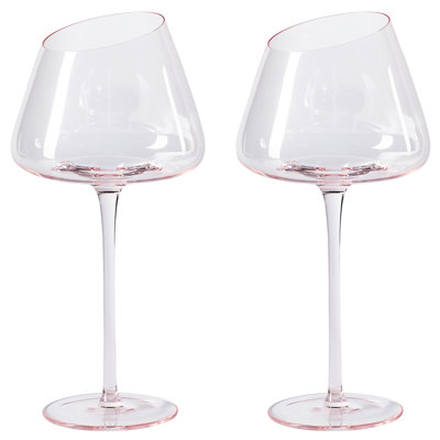 French Style Pink Crystal Burgundy Wine Glasses