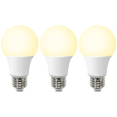 A19 LED Light Bulbs Soft White 2700K, 60 Watt Equivalent LED Bulbs, A19 Standard Bulbs, 800 LM, 15000 Hours, E26 Base, Non-Dimmable, 8.5W White E26 Bulb for Bedroom Living Room, 3 Pack