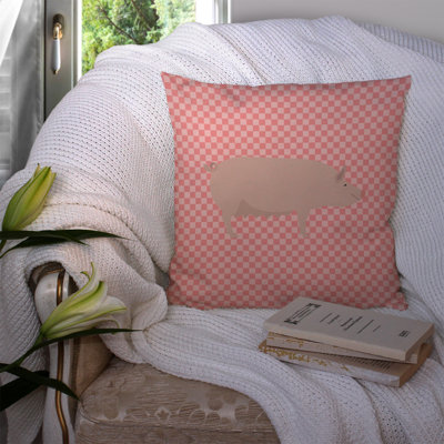 Coussin décoratif d’extérieur à damier de porc english large