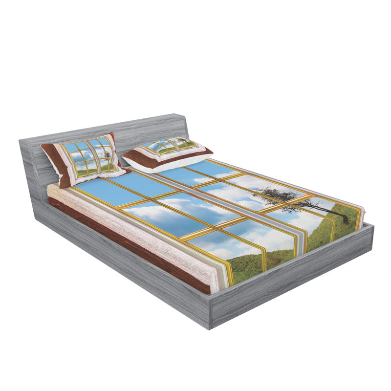 Microfiber Sheet Set, Queen Sheet Set with Fitted Sheet
