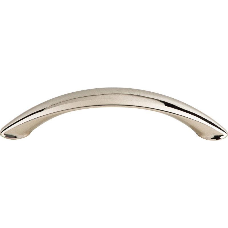 Arc Bar pull, Polished Nickel, 4" Center to Center