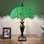 Lampe de table Simiffon Tiffany vitrail vert feuilles vertes ampoules DEL incluses l 16 po x P 16 po x H 24 po