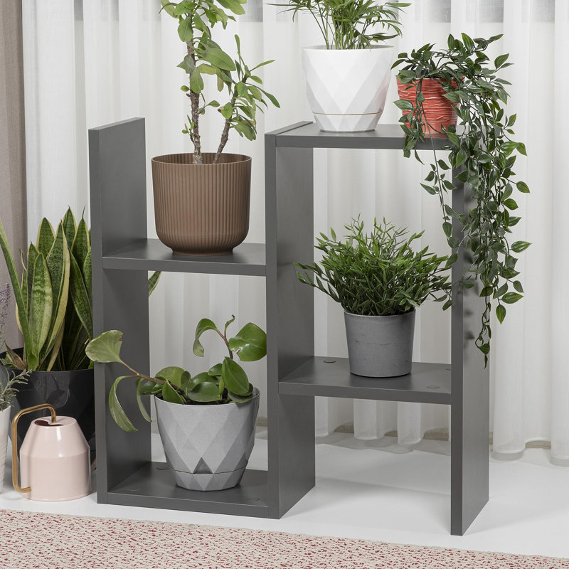 2 Tier Side Table with Storage, Anthracite