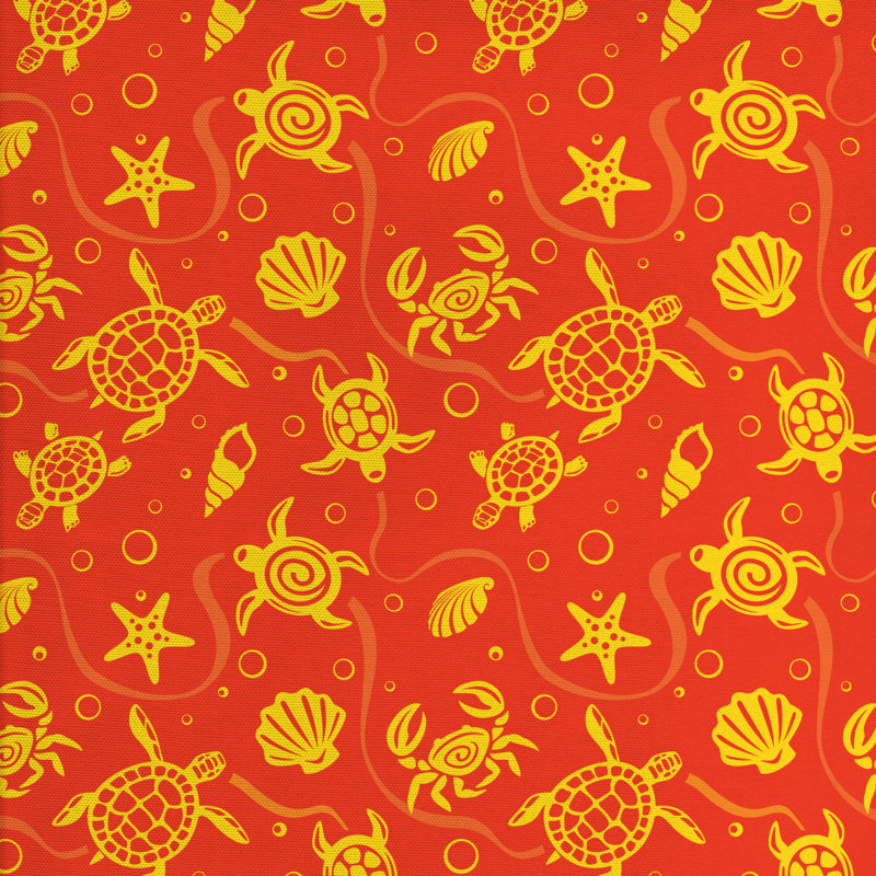 Tissu de crabe tortues et crabes, l 58 po x L 72 po
