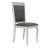 2-Piece Gray Upholstered Dining Chairs Set, Modern Fabric Side Chair with Solid Wood Legs