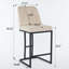 Ensemble de 2 tabourets de bar rembourrés modernes avec dossier capitonné, chaise à hauteur de comptoir avec structure en métal robuste, siège rembourré confortable pour la cuisine, le bar ou la salle à manger-1136593723