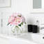 Fleurs artificielles pivoines roses avec vase en verre, fausses fleurs dans un vase pour la décoration intérieure, centres de table, décoration de comptoir de salle de bain-1110757856