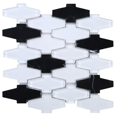 Carrelage mural aléatoire en pierre naturelle / verre 10,25 po x 10,75 po Crossroads