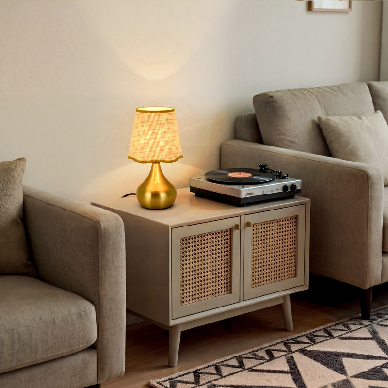 13'' Minimal Accent Table Lamp, Antique Brass