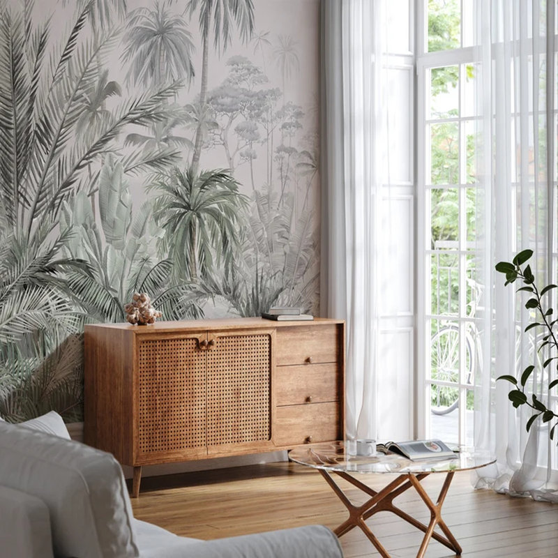 Tropical Misty Jungle, 117.96" L x 236" W