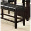 Banc de salle à manger à hauteur de comptoir en similicuir noir avec assise rembourrée et base en bois-1894007676