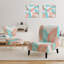 Fauteuil de chambre rembourré Mid-Century Retro Tropical Foliage II