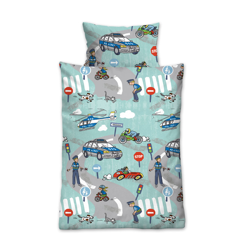 Police Duvet Cover Set, 100 x 135 cm - 1 Pillowcase (40 x 60 cm)