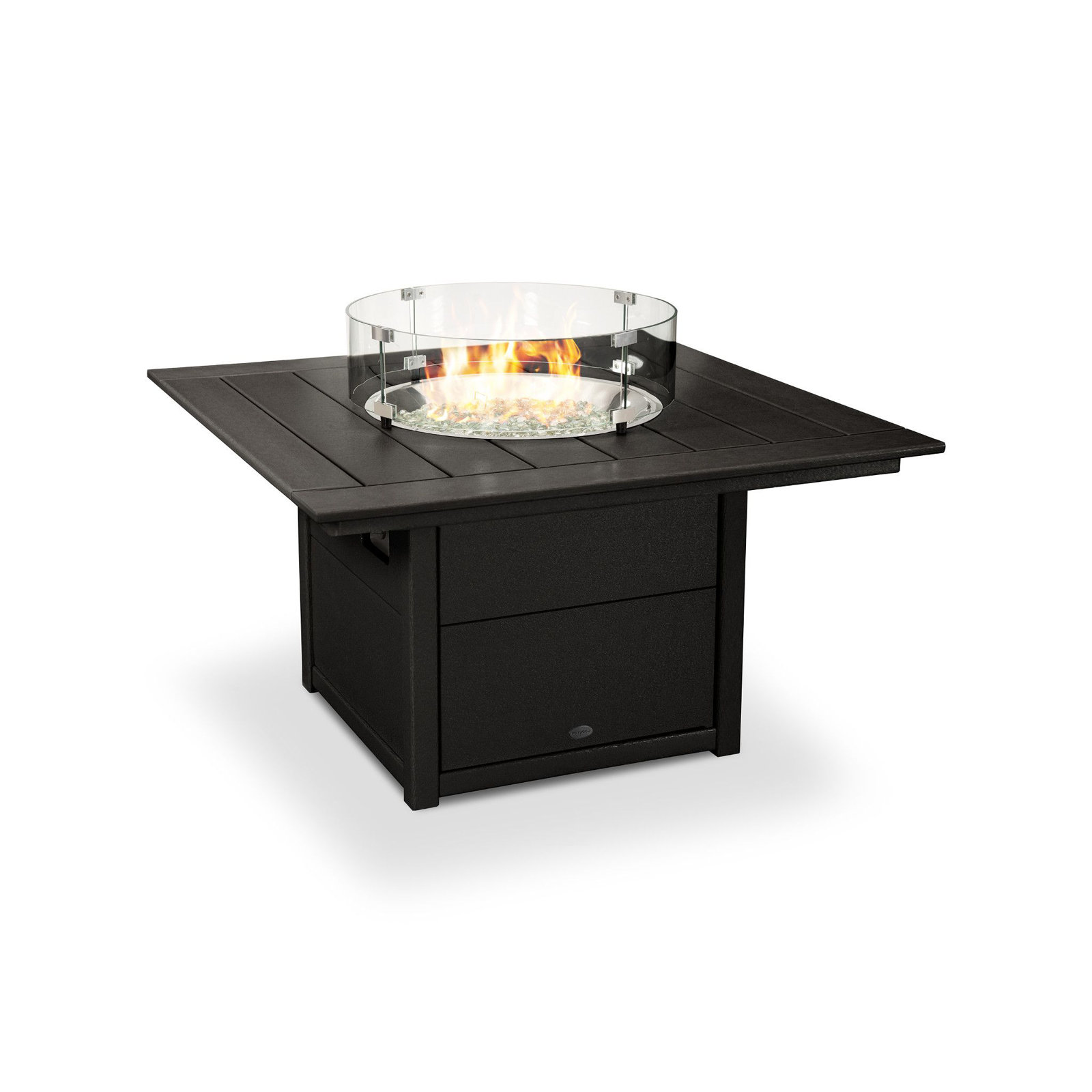 POLYWOOD® Square 42" Fire Pit Table, Black