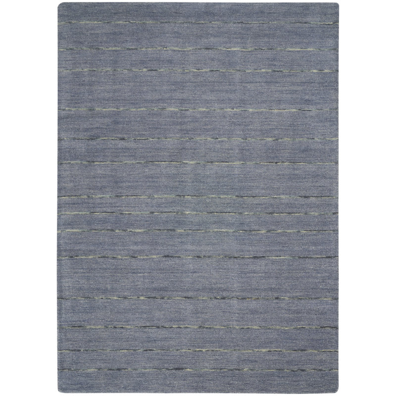 Solid Colour Hand Woven Area Rug, Rectangle 5'3" x 7'3"