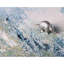 Tapis bleu clair tissé à la machine à motif abstrait Keimar-38205103