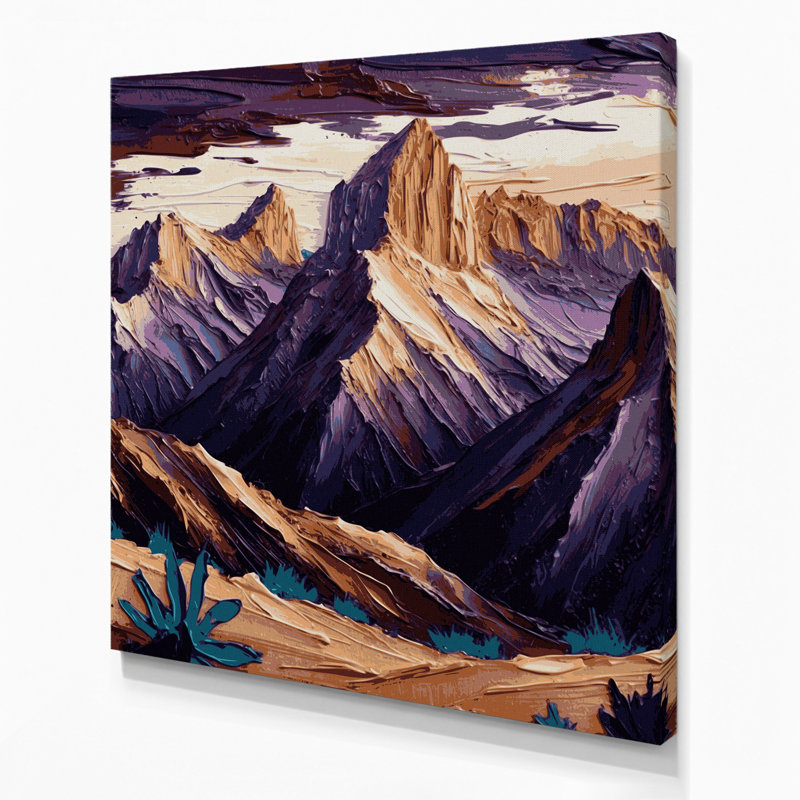 «Southwestern Patterns Sierra Peaks 228», art mural sur toile mauve, H 12 po x l 12 po