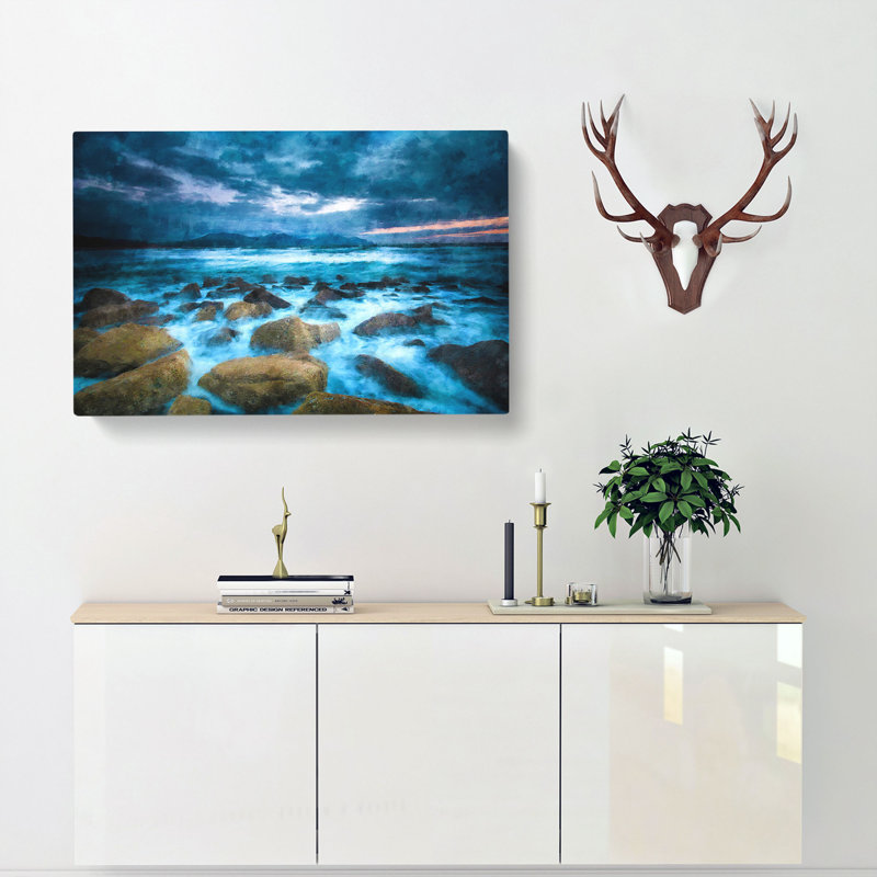Stormy Evening in Wales - Wrapped Canvas, 60cm H x 91cm W x 3cm D