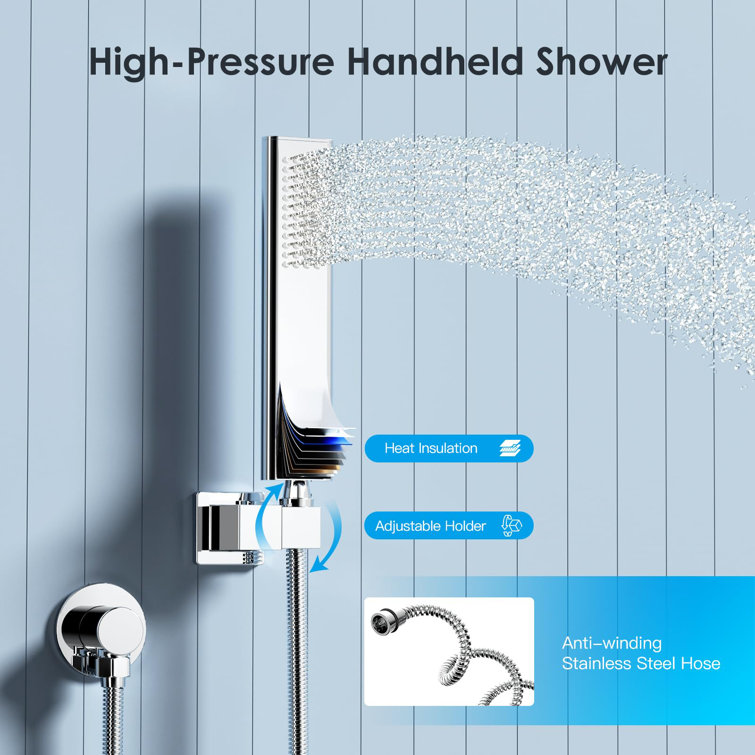 12 Inch Shower Faucet Set With Push-Button