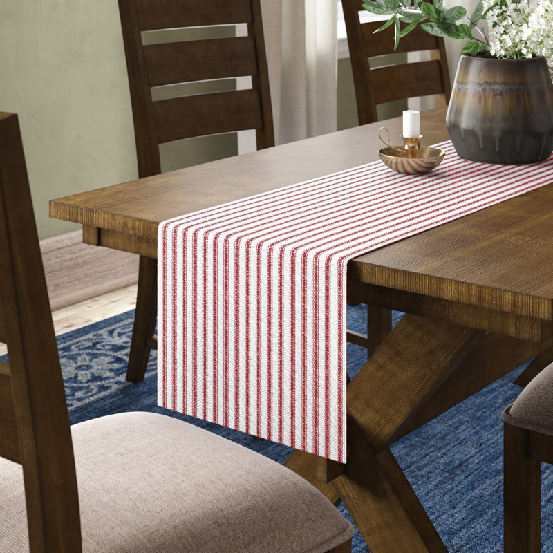Omaha Stripe Table Runner, Crimson