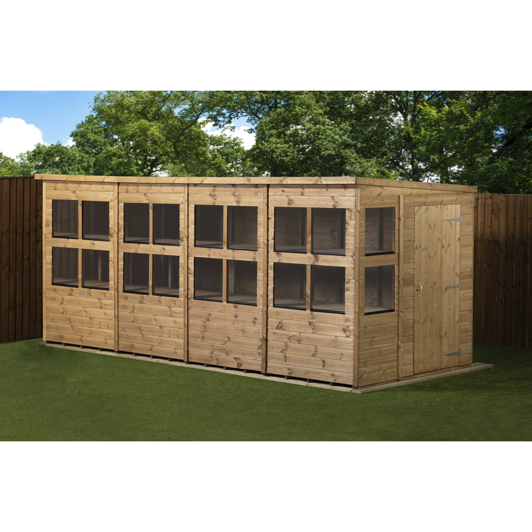Empire Sheds - Pent Potting Shed - 16x6ft - Wooden Garden Shed - Brown - Image 4