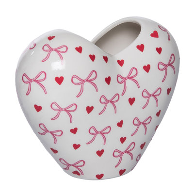 Vase en céramique Heart & Bow pour la Saint-Valentin