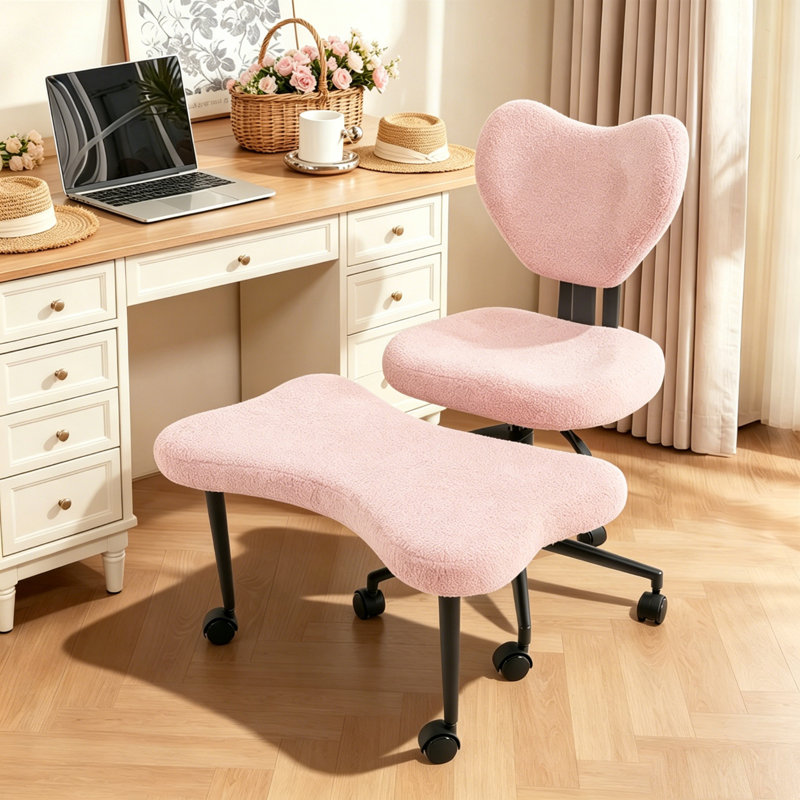 Chaise de lecture rose réglable