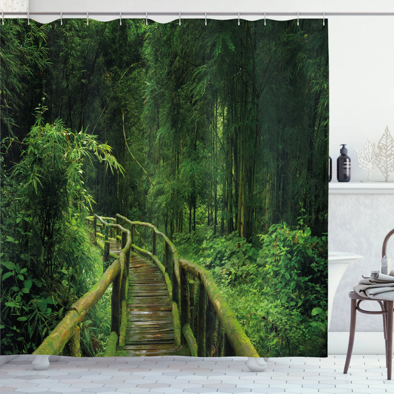 Shower Curtain with Hooks Included, 70" H x 69" W