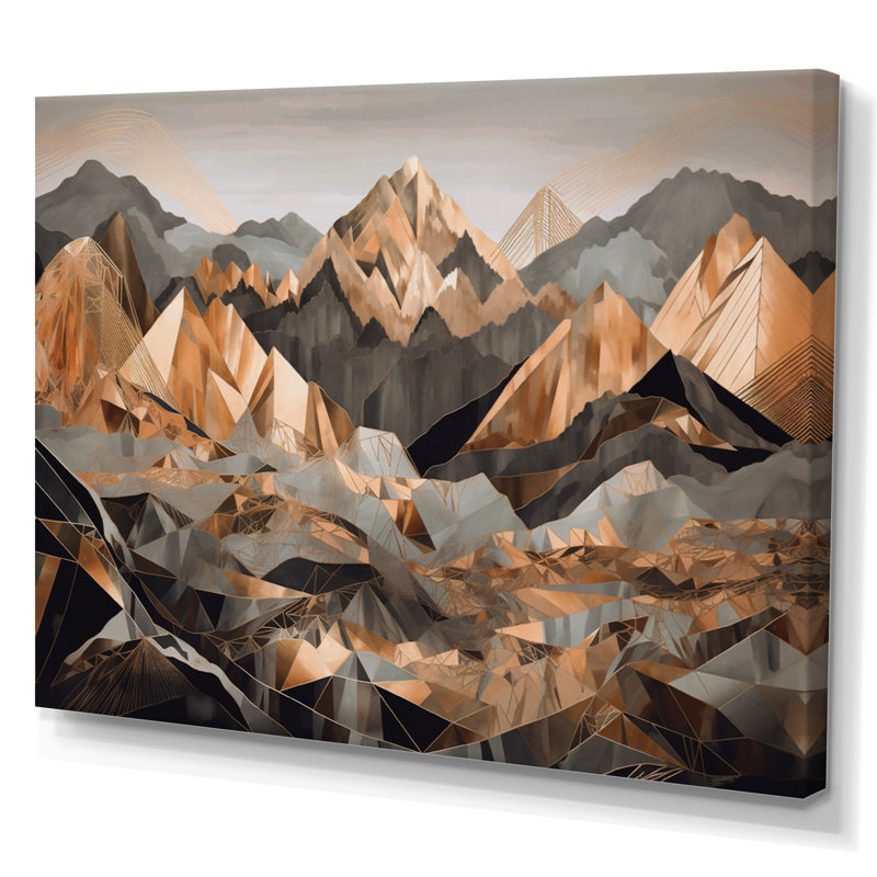 Horizons géométriques gris - impression, H 30 po x l 40 po x P 1,5 po, Toile tendue