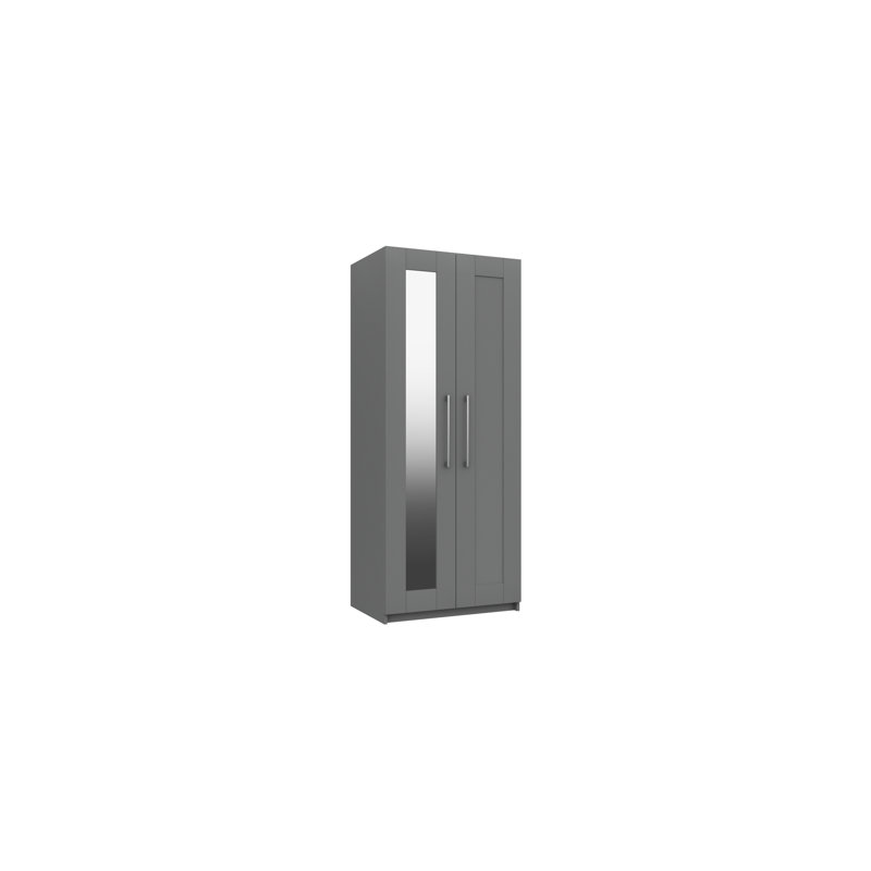 Niemeyer 2 Door Manufactured Wood Wardrobe, Dark Grey