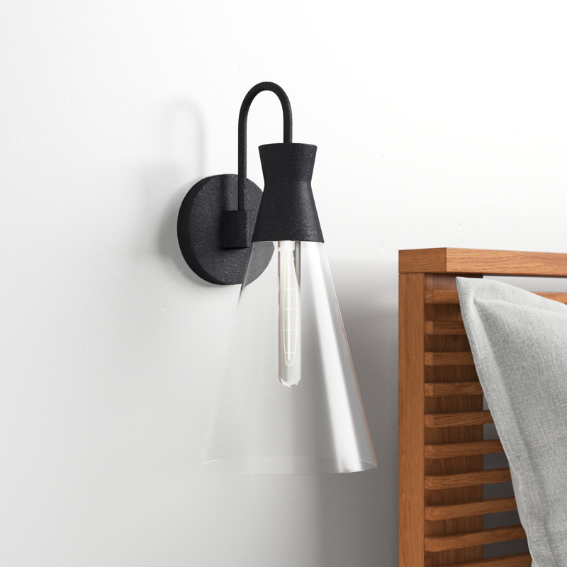 Tonya Steel Armed Sconce, Black