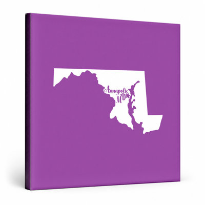 Home Sweet Annapolis — Maryland State Silhouette — Canvas Wall Art