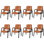 Chaises de réception empilables en similicuir - Ensemble de 8 | Siège de bureau pour les halls d'entrée, les cabinets et les salles d'attente